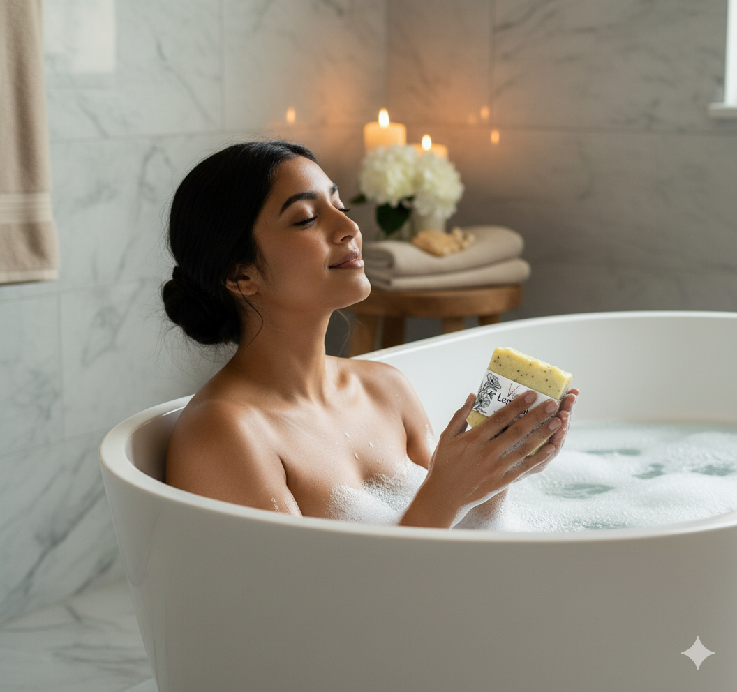 Lemon Poppy Seed Artisan Bar Soap | Essential Oil | Goat Milk