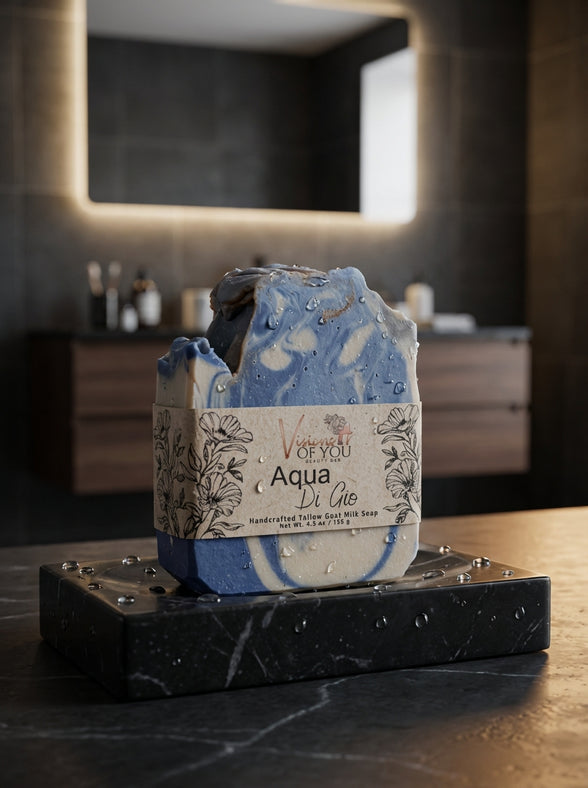 Visions of You Beautiful | Aqua Di Gio: Handcrafted Tallow & Goat Milk Artisan Soap