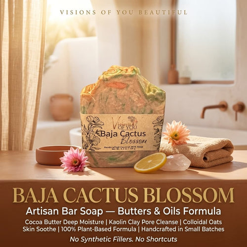 Baja Cactus Blossom | Moisturizing Artisan Bar for Dry Skin | Visions of You Beautiful