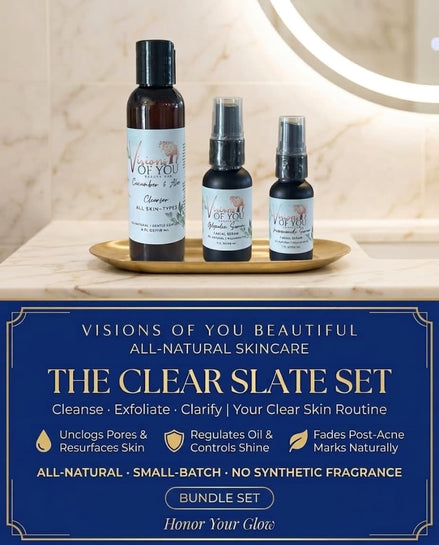 The Clear Slate Set — Niacinamide, Prickly Pear Serum & Aloe Cleanser Bundle | Visions of You Beautiful