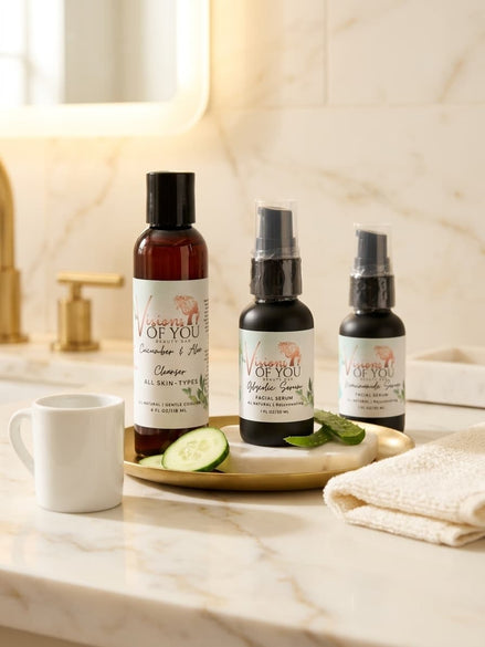 The Clear Slate Set — Niacinamide, Glycolic Acid & Aloe Cleanser Acne Bundle | Visions of You Beautiful