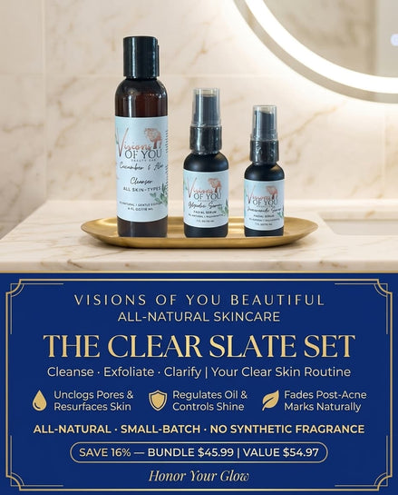 The Clear Slate Set — Niacinamide, Glycolic Acid & Aloe Cleanser Acne Bundle | Visions of You Beautiful