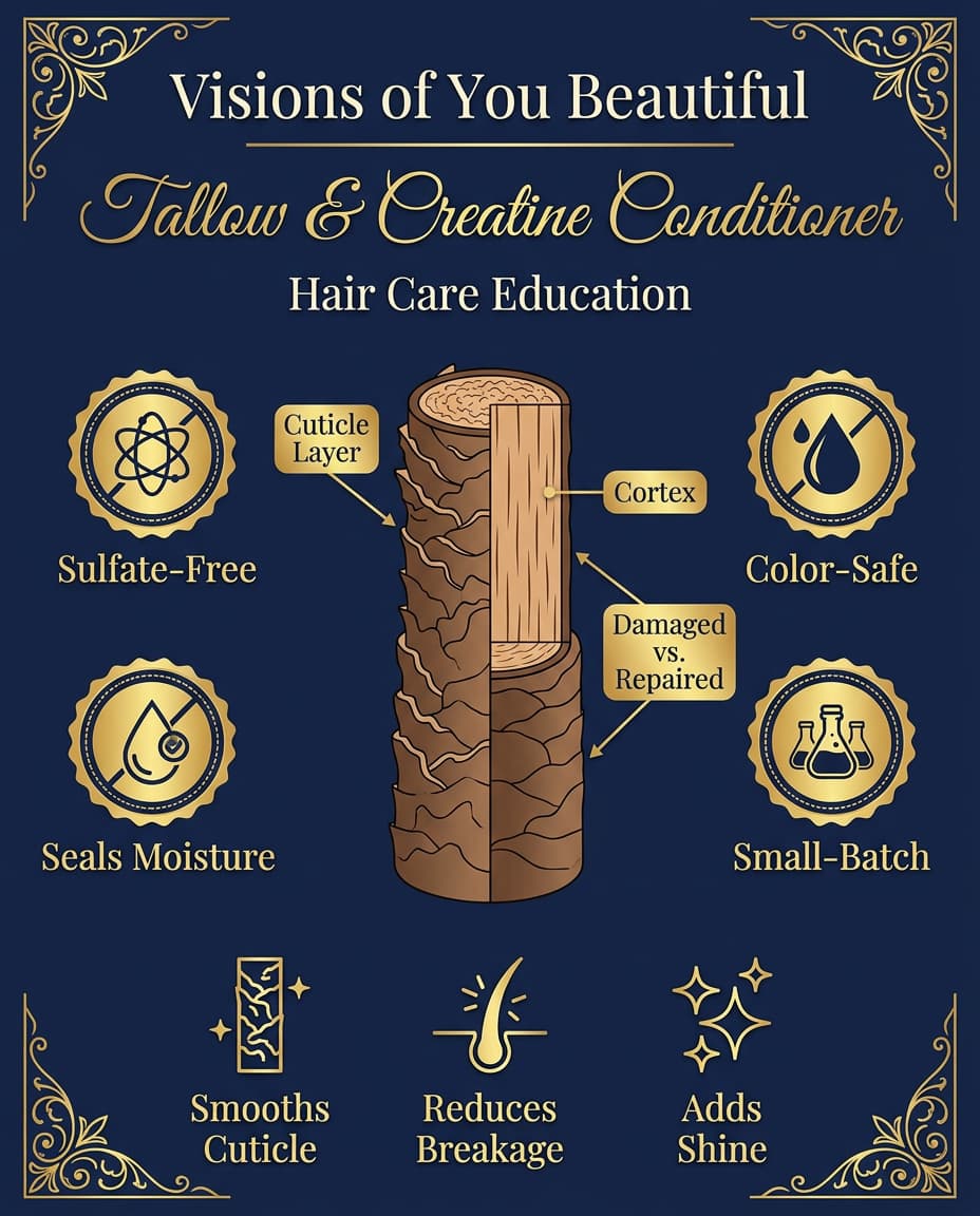 Tallow & Creatine Hair Repair Set | Shampoo + Conditioner for Dry, Damaged Hair
