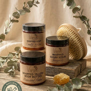 The Farmhouse Whipped Ritual | Whipped Soap 8oz, Whipped Sugar Scrub 8oz, Whipped Tallow Body Butter 8oz + Body Buffer