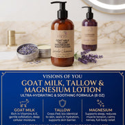Goat's Milk, Tallow & Magnesium Body Lotion 8 oz