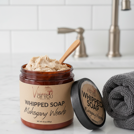 Luxurious all-natural Whipped Soap with a creamy, hydrating lather. Vegan, cruelty-free body cleanser perfect for daily use and shaving