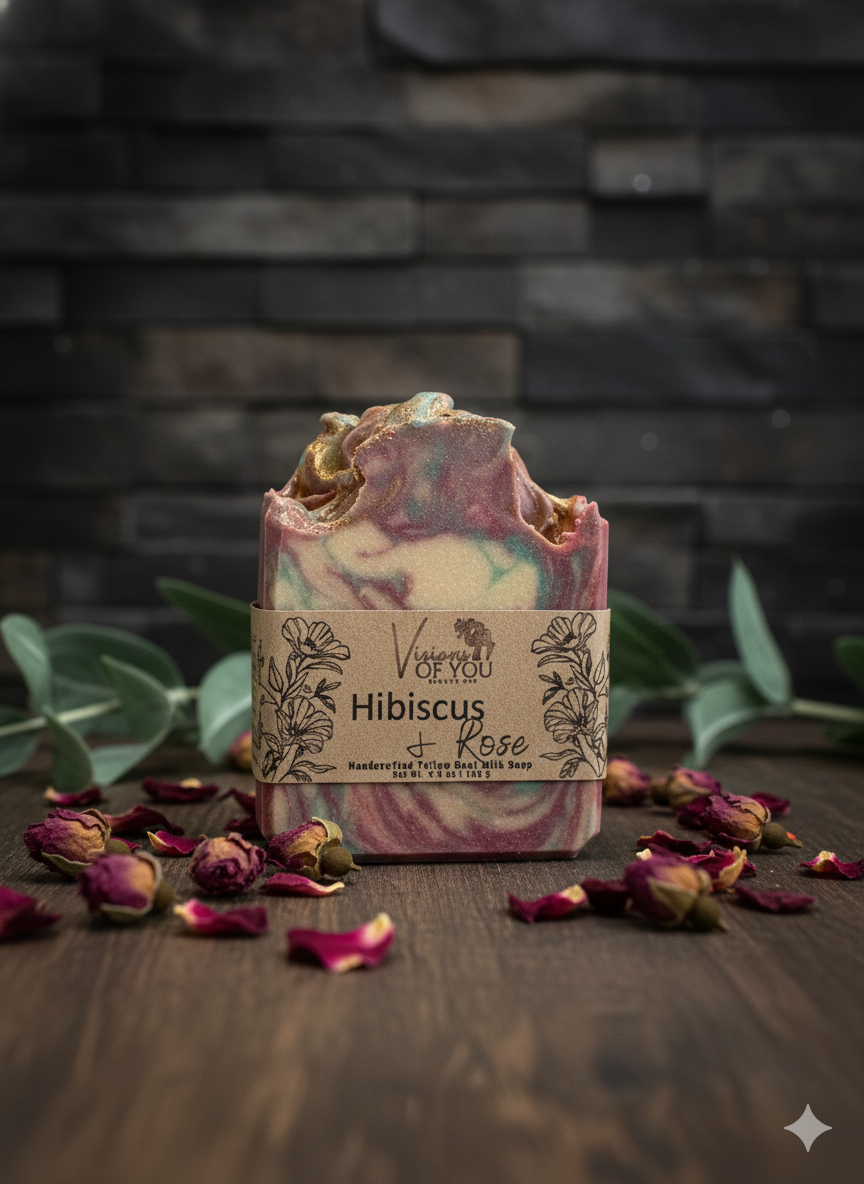 🌹 Hibiscus & Rose Artisan handmade bar soap