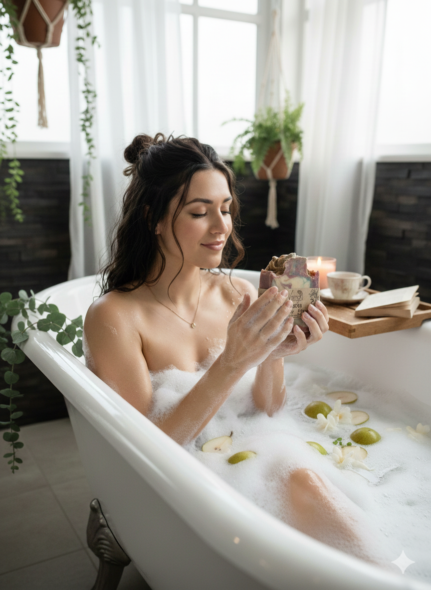 🍐 English Pear & Freesia Artisan handmade bar soap