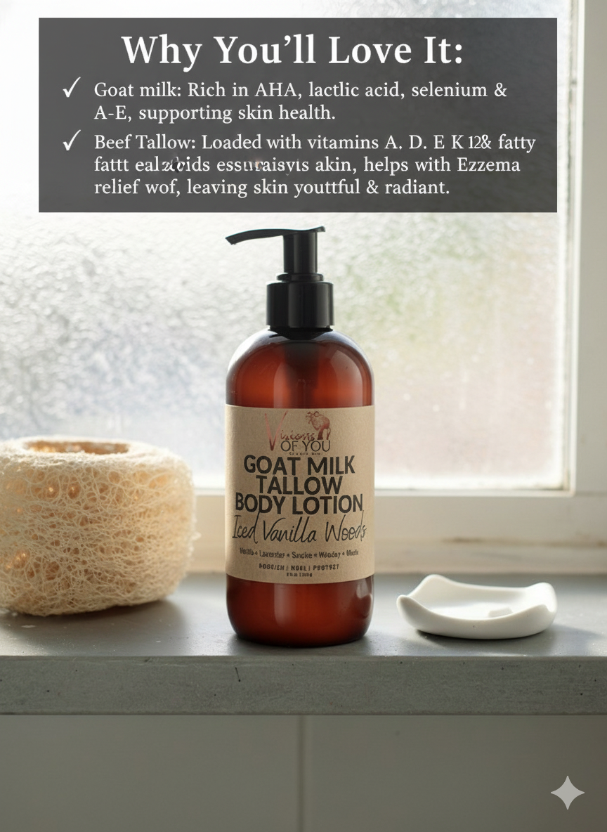 🐐 Farm-to-Skin Goat's Milk & Tallow Nourishing Body Lotion