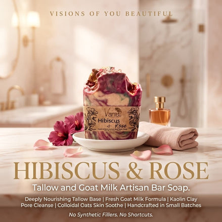 Hibiscus & Rose | Goat's Milk & Tallow | Artisan bar soap Visions of you beautiful