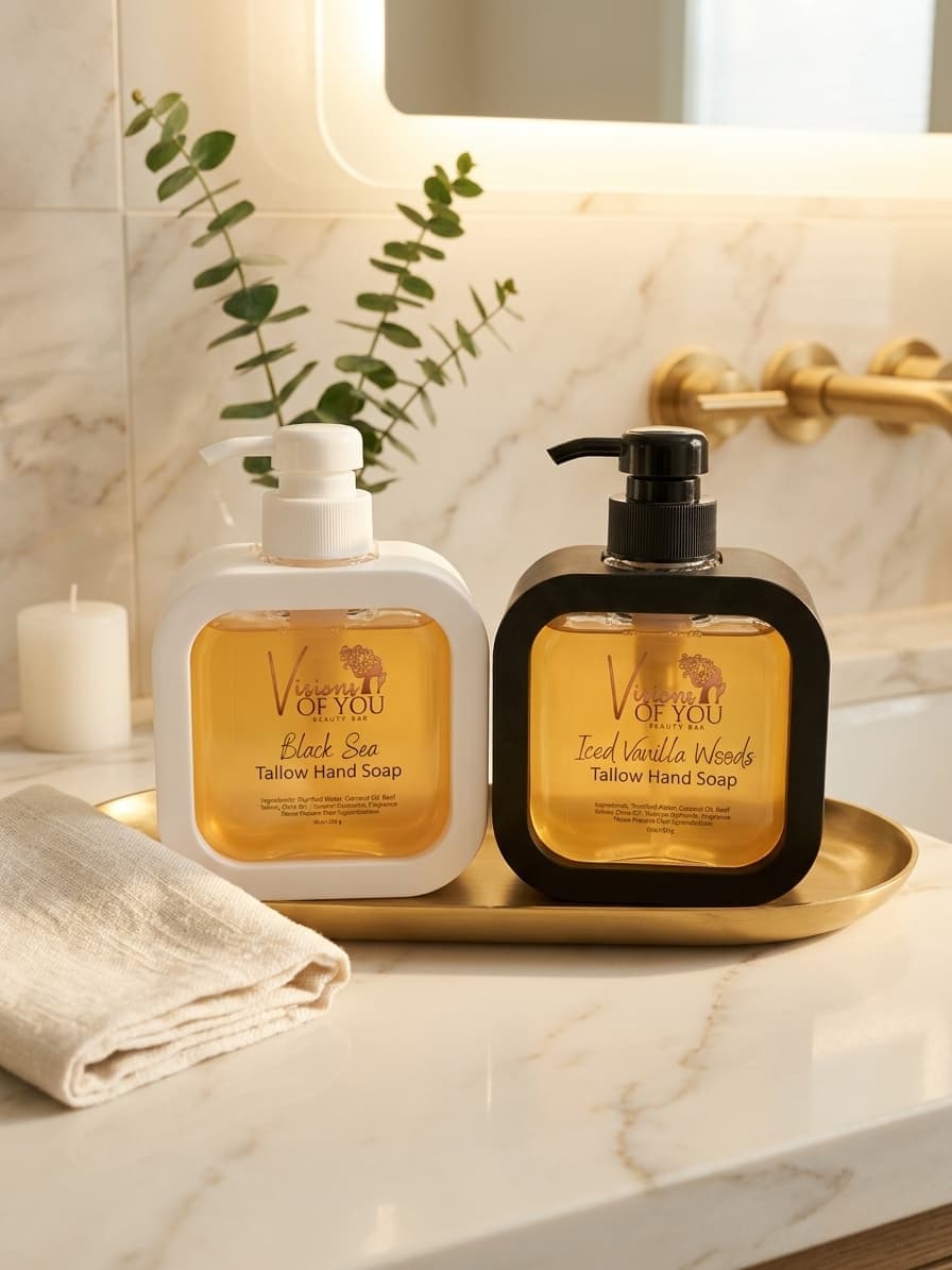 Tallow Liquid Hand Soap 10 OZ — Beef Tallow, Coconut Oil | Nourishing Natural Hand Soap | Visions of You Beautiful