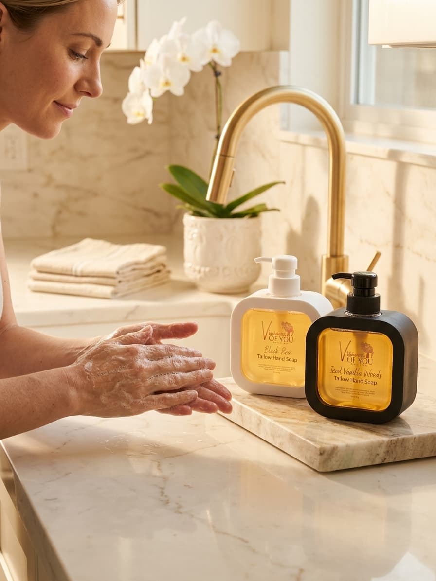 Tallow Liquid Hand Soap 10 OZ — Beef Tallow, Coconut Oil | Nourishing Natural Hand Soap | Visions of You Beautiful