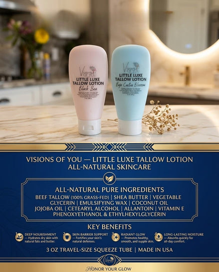 Little Luxe Tallow Lotion — Travel Size 3 OZ | Beef Tallow, Shea Butter & Allantoin Body Lotion | Visions of You Beautiful