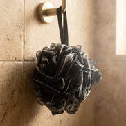 Black Mesh Bath Loofah — Rich-Lather Body Pouf