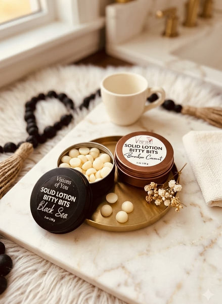 Solid Lotion Bitty Bits — Beeswax & Tallow Solid Lotion Pellets | Several Fragrances | Visions of You Beautiful