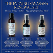 The Evening Savasana Renewal Set — Retinol Serum, Pomegranate Seed Oil & Aloe Cleanser Bundle | Visions of You Beautiful