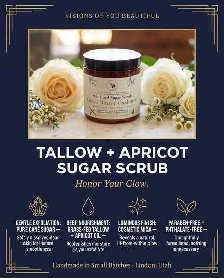 Pure Whipped Sugar Scrub — Exfoliating Body Scrub with Tallow & Apricot