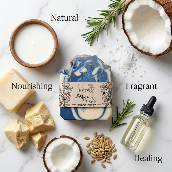 Visions of You Beautiful | Aqua Di Gio: Handcrafted Tallow & Goat Milk Artisan Soap