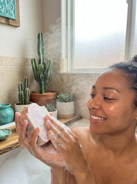 Baja Cactus Blossom Natural Soap | Moisturizing Artisan Bar for Dry Skin | Visions of You