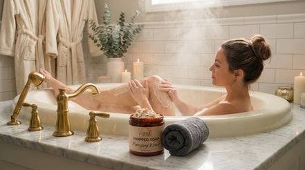 Luxurious all-natural Whipped Soap with a creamy, hydrating lather. Vegan, cruelty-free body cleanser perfect for daily use and shaving