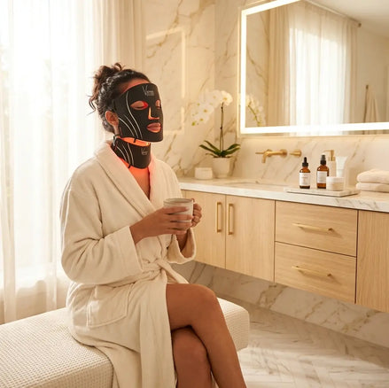 Pro Glow 7-Color LED Face + Neck Mask — PDT Light Therapy for Anti-Aging, Acne & Glow | Visions of You Beautiful