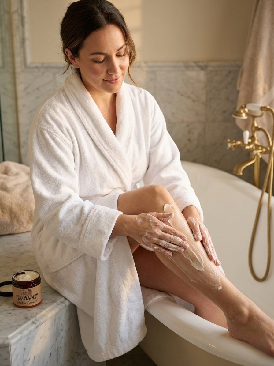 The Farmhouse Whipped Ritual | Whipped Soap 8oz, Whipped Sugar Scrub 8oz, Whipped Tallow Body Butter 8oz + Body Buffer